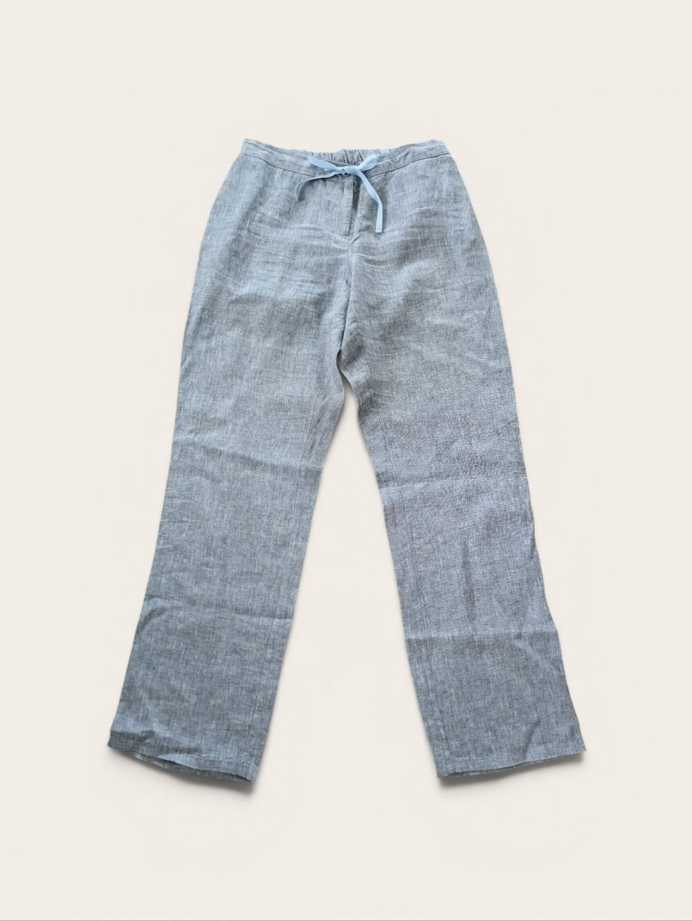 Boden Casual Linen Pants Seaspray Blue Relaxed Tapered US 8R